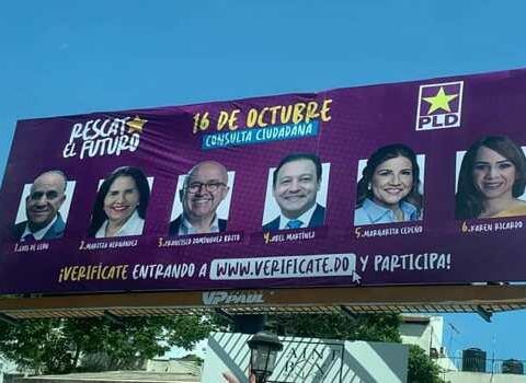 In Santiago they remove the fence promoting PLD candidates