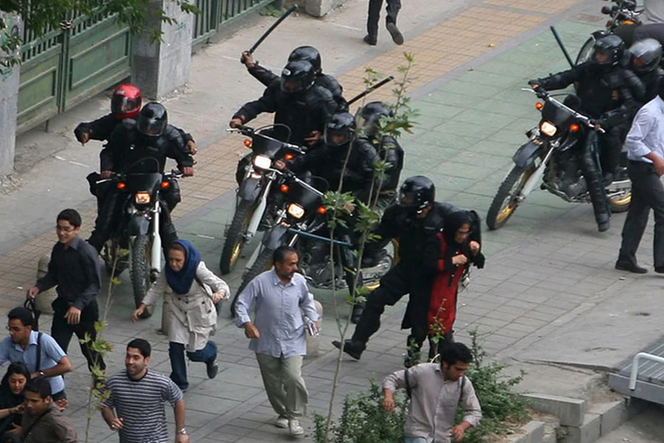 Iranian police violently dispersed protests over the death of Mahsa Amini