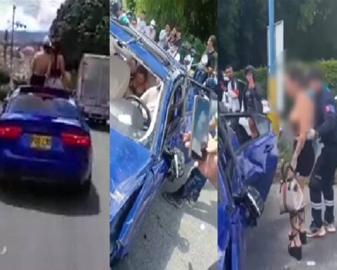 Jaguar driver was "shot" by the panoramic, minutes before two young people danced on the sunroof