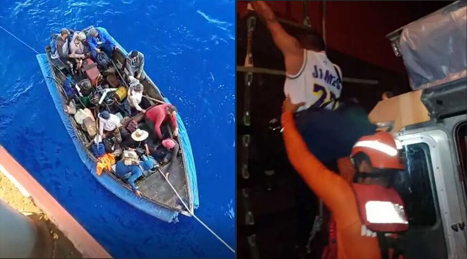 Mexican authorities rescue 11 Cuban rafters who were adrift in the Caribbean