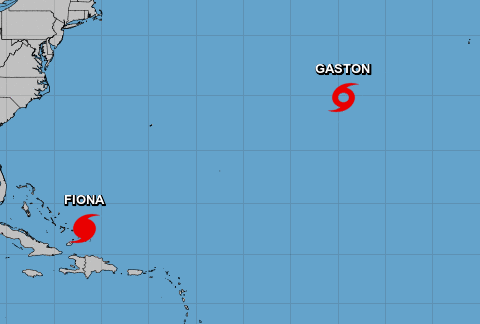 Storm Gastón forms in the Atlantic while Fiona threatens the Bahamas