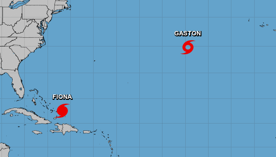 Storm Gastón forms in the Atlantic while Fiona threatens the Bahamas