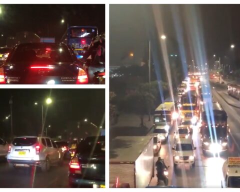 Strong traffic jam in Portal de las Américas due to demonstrations in Bogotá