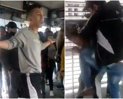 [Video] Subject sneaked into Transmilenio, they claimed him, he became arrogant and they cracked him