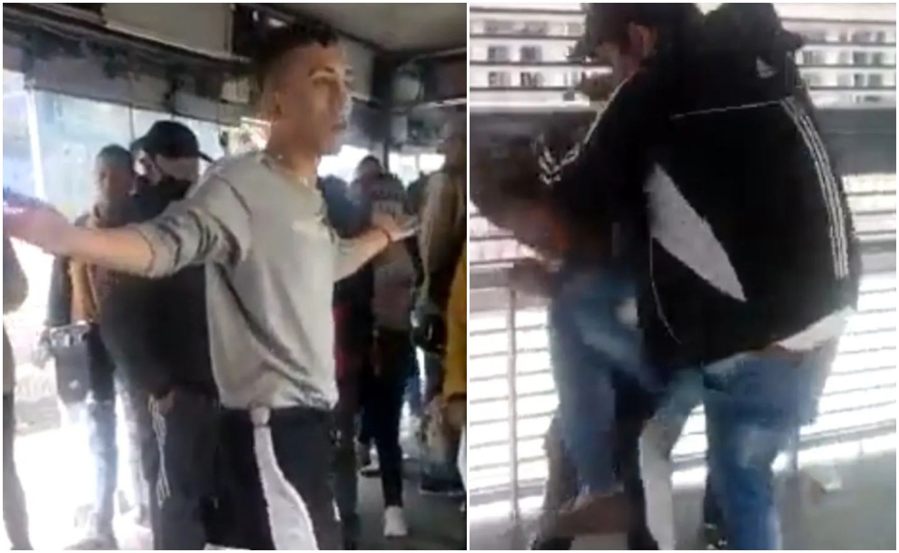 [Video] Subject sneaked into Transmilenio, they claimed him, he became arrogant and they cracked him