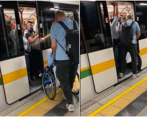 [Video] The ordeal of a wheelchair user to get on the Medellin Metro