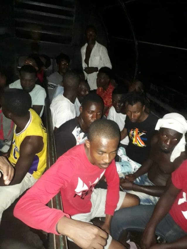 The illegal Haitians were taken to the Migration Center that operates in Haina