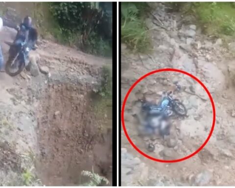 "An 'infernal' step due to necessity", they say by motorized that he wanted to go through a collapse and fell into the abyss, in Tolima
