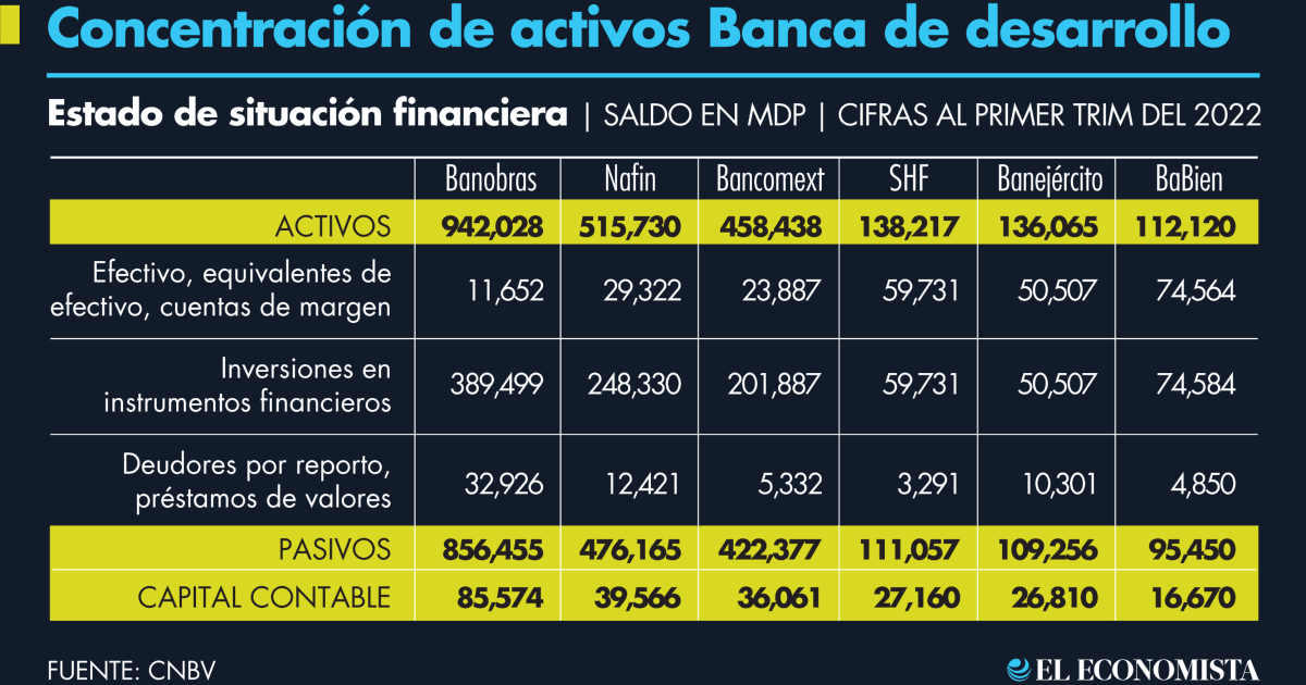 Banobras and Nafin, with the largest participation in development banking