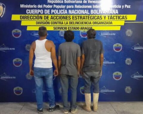 Captured three subjects for criminal actions in Las Tejerías