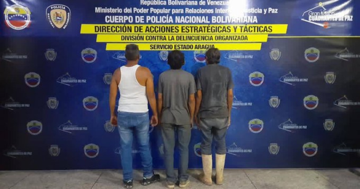 Captured three subjects for criminal actions in Las Tejerías