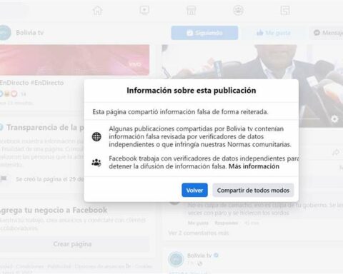 Facebook warns that Bolivia TV page shares "repeated false information"