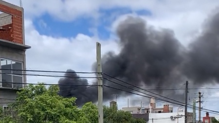 Firefighters extinguished a fire in a plastic and cardboard warehouse