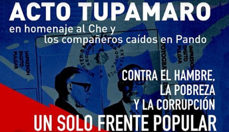 Friday, October 7, act of the MLN-T in homage to "Che" Guevara and the fallen in Pando