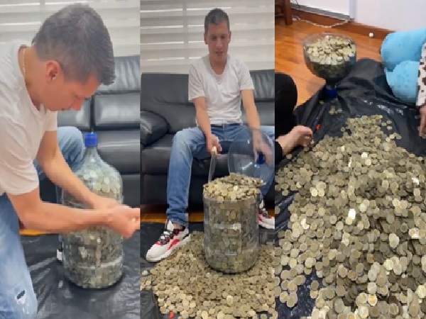 From $500 to $500, a Colombian couple saved a jug of coins, they counted a million