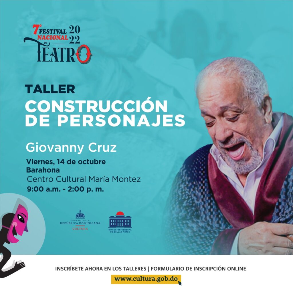 Giovanny Cruz will offer a workshop on "Character Construction"