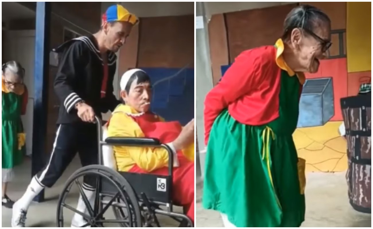 Grandparents in Tuluá recreate scenes from Chavo del 8 and move the networks