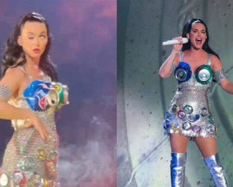Katy Perry loses an eyelid in the middle of a concert and is unable to open her eye