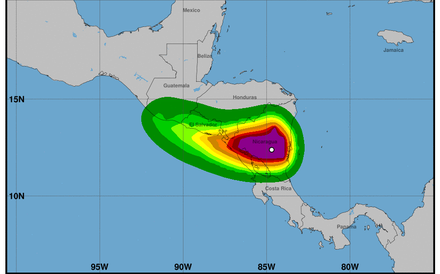 Nicaragua Declares Red Alert for Tropical Storm Julia