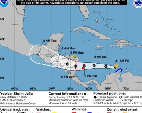 Storm Julia will be a hurricane tonight when it passes through San Andrés: NHC