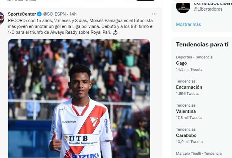 The goal of fifteen-year-old Moisés Paniagua is international news