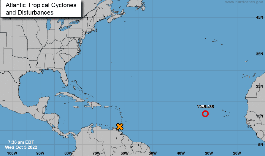 La trayectoria de la depresión tropical número 12