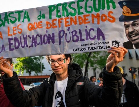 The students marched and hold the shots in several schools