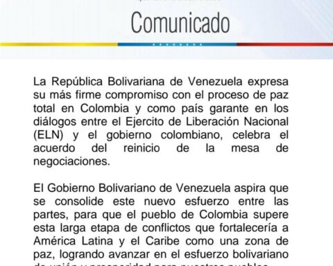 Venezuela supports the dialogue process in favor of Peace in Colombia