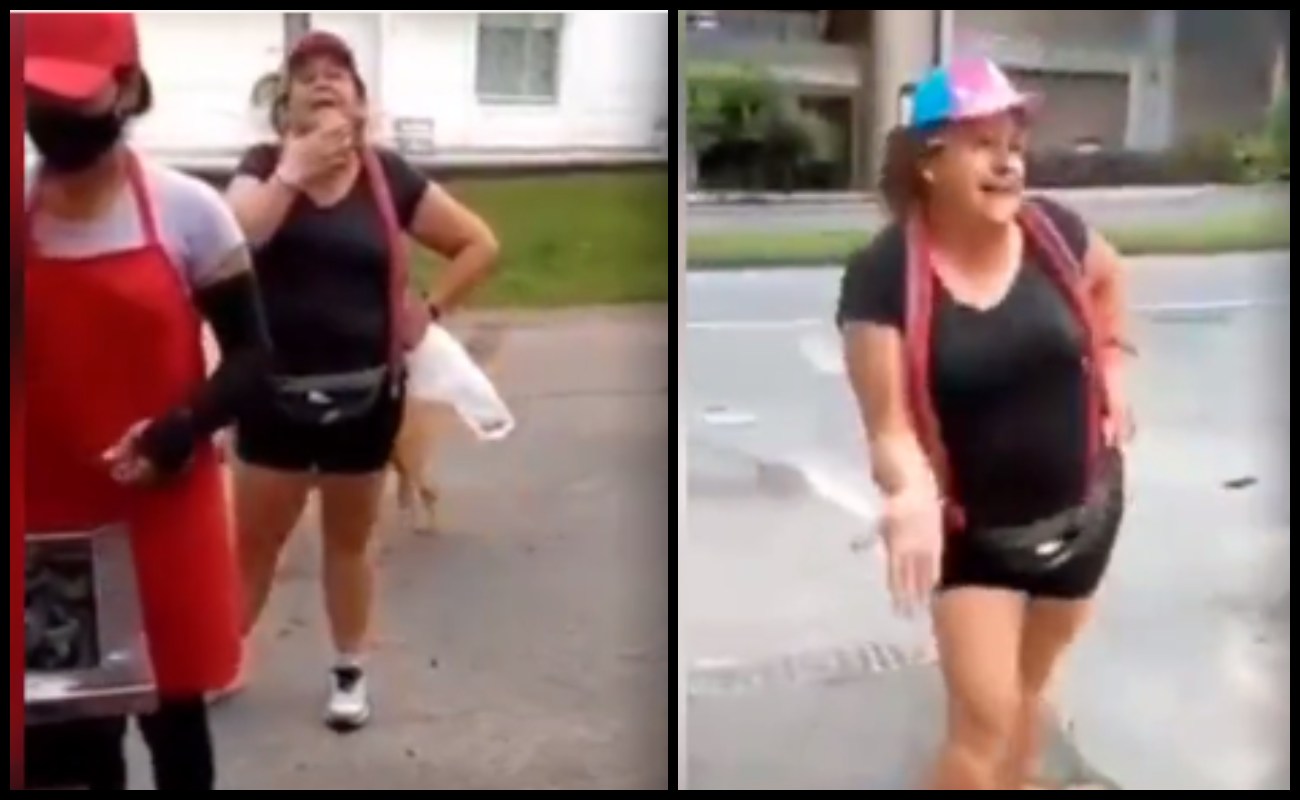 [Video] Disgusting: Angry woman threw dog excrement at arepa vendors