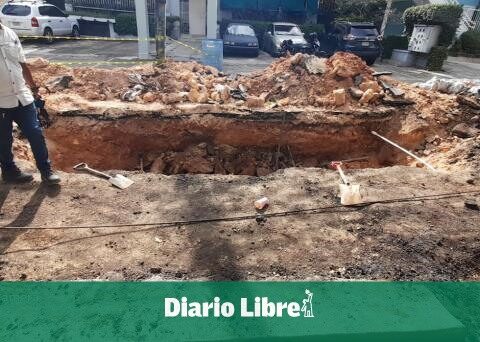 What the Mayor's Office of the DN does in Rosa Duarte Street sinkhole