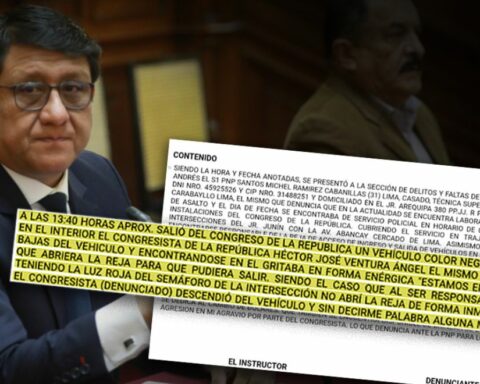 Fujimorista Héctor Ventura is accused of kicking the police at the headquarters of Congress