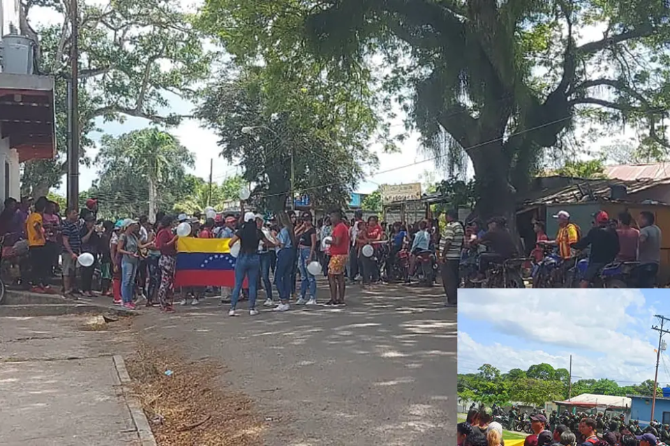 Inhabitants of Tumeremo protest against militarization deployed by the FANB