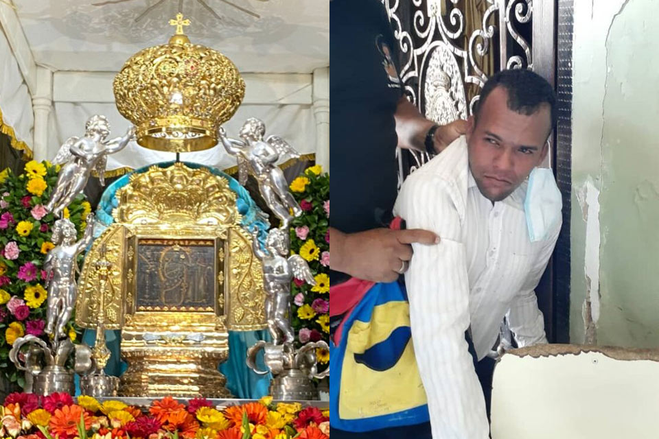 Relic of the Virgin of Chiquinquirá was left intact after being attacked with a stone