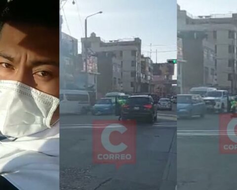 They drag the police 30 meters to avoid intervention in Huancayo (VIDEO)