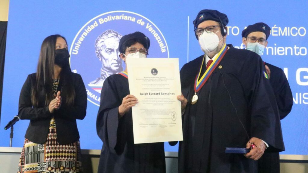 Venezuela confers Honorary Doctorate to Ralph Gonsalves