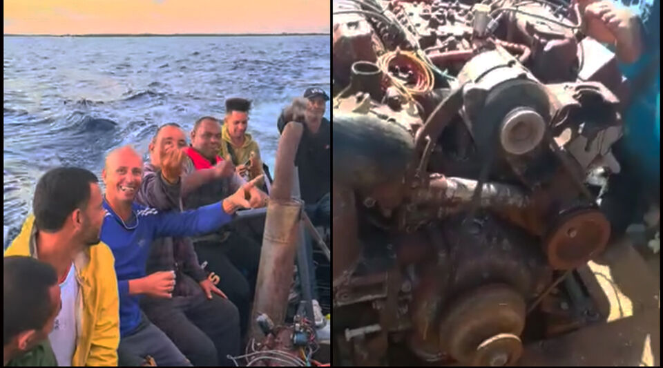20 Cubans arrive in Florida on a raft with the engine of a Russian Kamaz truck