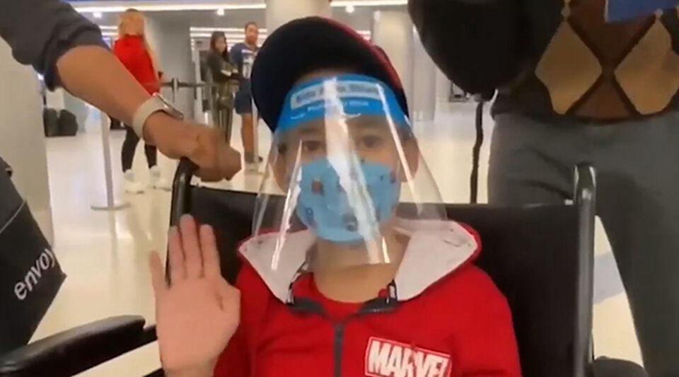 A Cuban boy with leukemia arrives in Miami to receive medical treatment