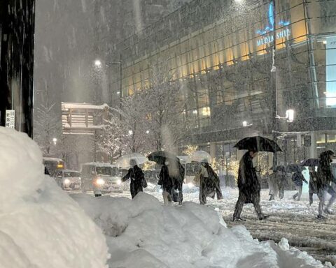 La nieve cae en Niigata (Japón) (Photo by JIJI Press / AFP) / Japan OUT (Photo by STR/JIJI Press/AFP via Getty Images) / STR