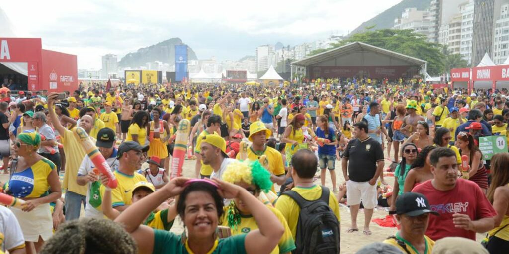 Fans arrive at Copacabana to watch Brazil and Korea