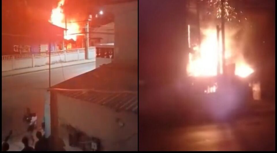 Fire in the workshops of the Luyanó railway, in the Cuban capital