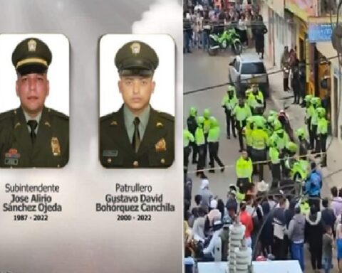 José Alirio and Gustavo David, the two policemen shot by criminals in the middle of a chase in Bogotá