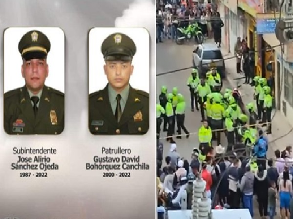 José Alirio and Gustavo David, the two policemen shot by criminals in the middle of a chase in Bogotá