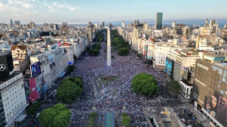 Massive celebrations at the Obelisk and in Palermo for the victory of Argentina