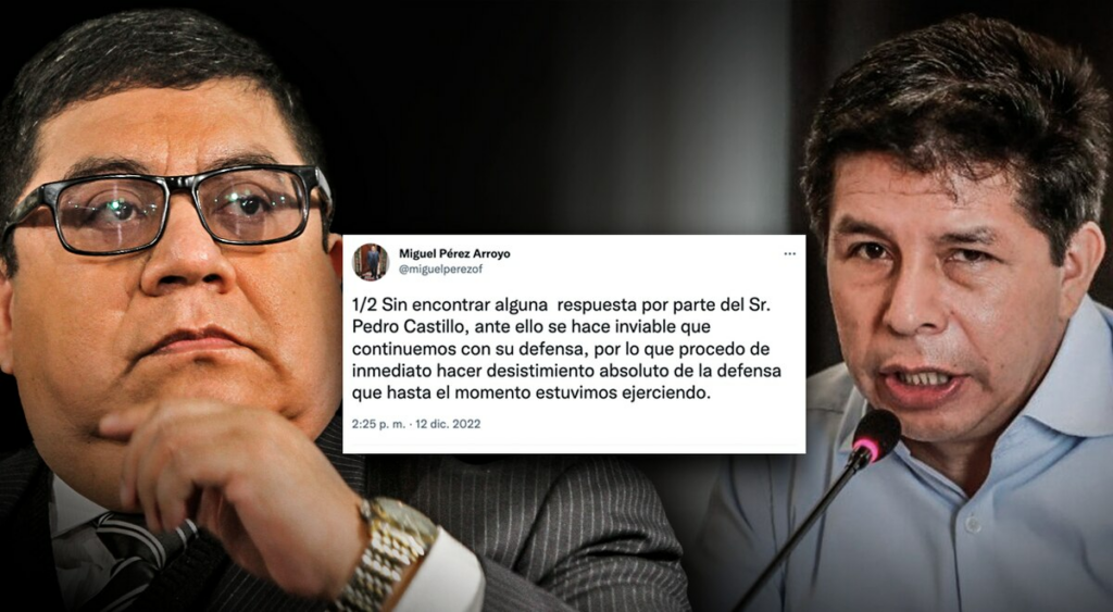 Miguel Pérez renounces the defense of Castillo: "We have been victims of direct attacks by his circle"