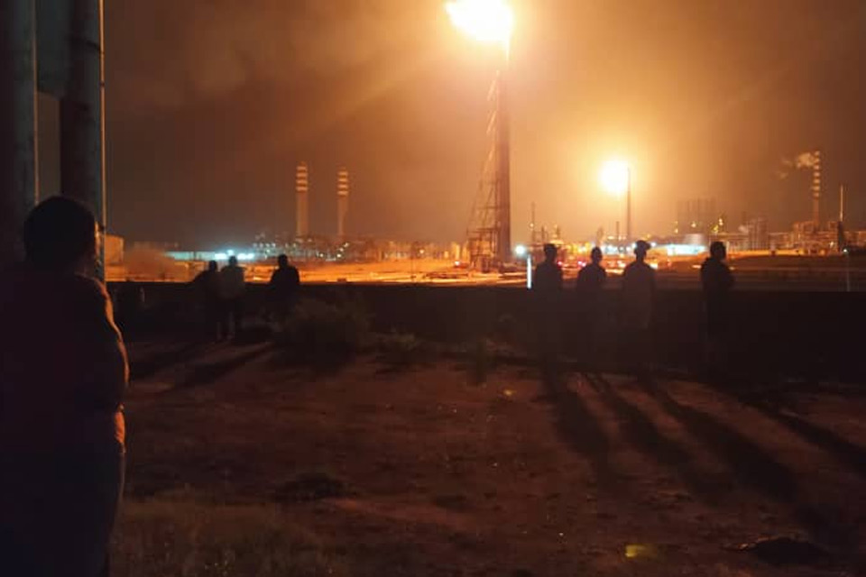 Report of fire at the Cardón Refinery of the Paraguaná Refining Complex