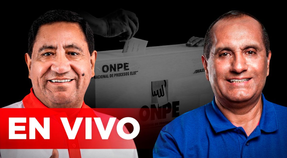 Results in Amazonas: Gilmer Horna with 45.5% and Grimaldo Vásquez with 44.6%, according to ONPE at 62.129%