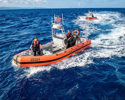 The US Coast Guard is looking for nine Cuban rafters who were shipwrecked before reaching Florida