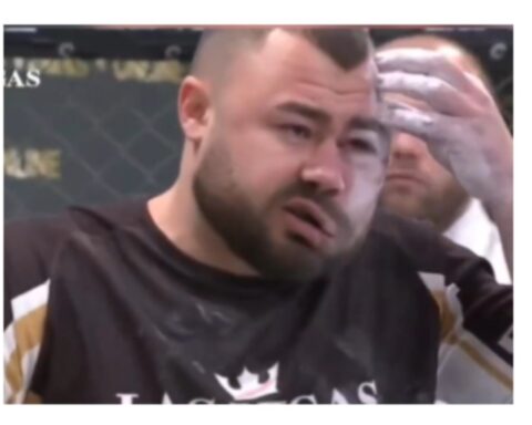 A man's face is disfigured with 'sports' of slapping