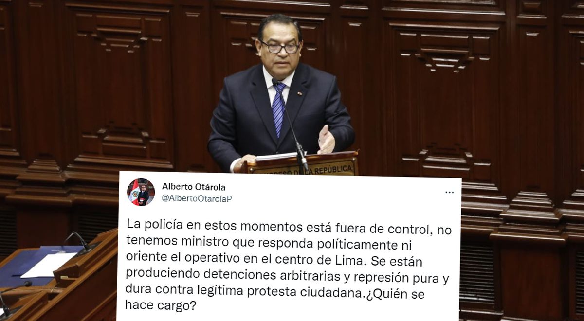 Alberto Otárola criticized the repression in marches in 2020: "The police are out of control"