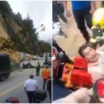 He came out with a fist and a finger up: backhoe operator who plugged a landslide and was rescued alive